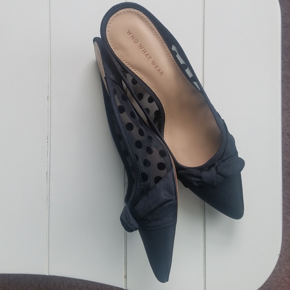 Who What Wear Shoes - NWOB Who What Wear Sheer Mesh Dot Kitten Heel